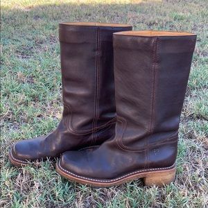 FRYE Men’s Dark Brown Leather Boots Gum Soles 11 B